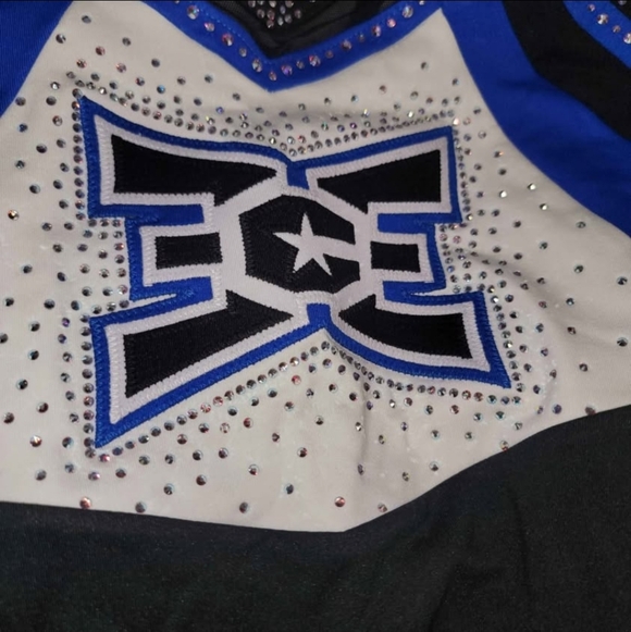 Blue and Black Kids Cheer Uniform - Picture 2 of 5
